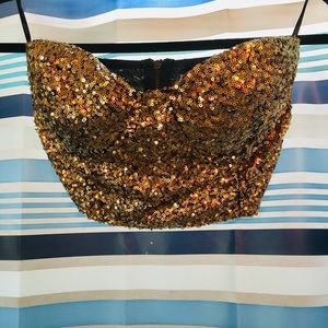 Gold glittery crop top